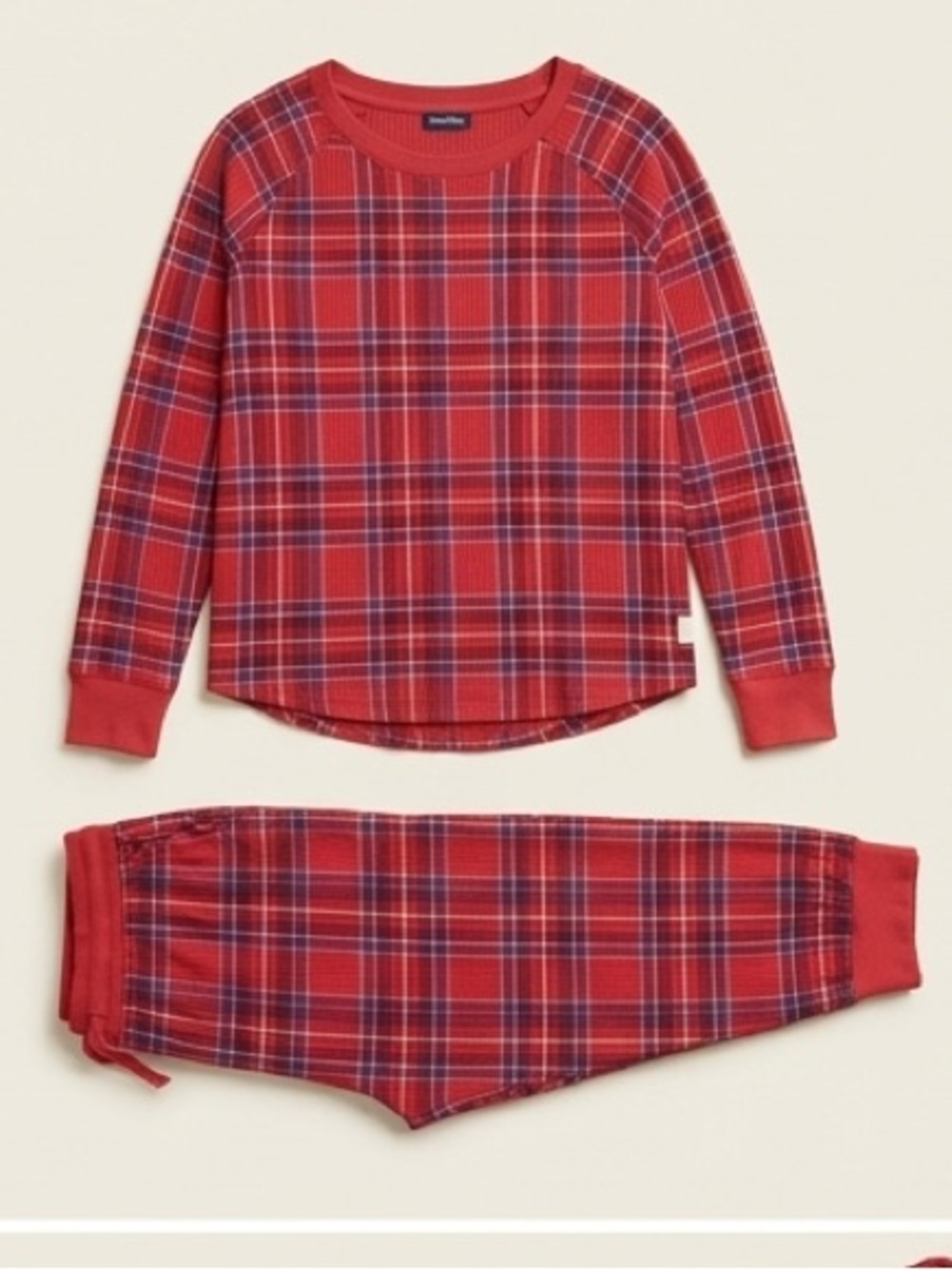 Macy’s Cozy Red Plaid Long-Sleeve Pajama Set